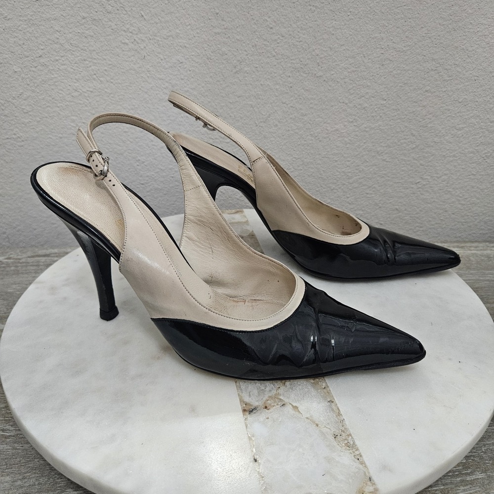 Salvatore Ferragamo Womens Slingback Two Tone Heel Pumps 9 B